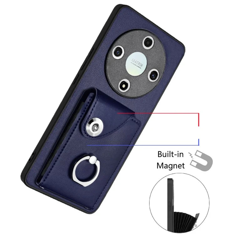 YB Leather Coating Series-7 for Honor X9b 5G / Magic6 Lite 5G Case Card Holder Protective Shell