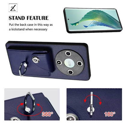 YB Leather Coating Series-7 for Honor X9b 5G / Magic6 Lite 5G Case Card Holder Protective Shell