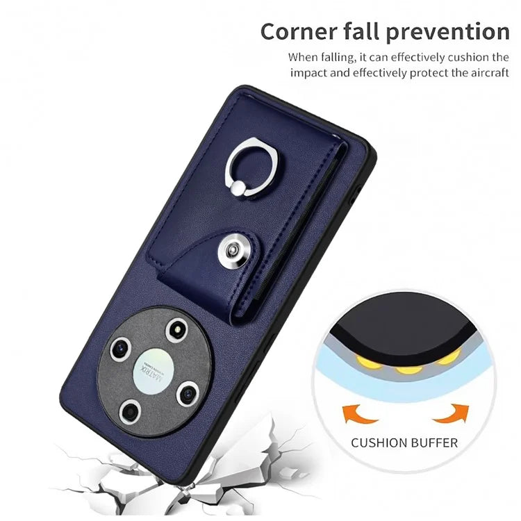 YB Leather Coating Series-7 for Honor X9b 5G / Magic6 Lite 5G Case Card Holder Protective Shell