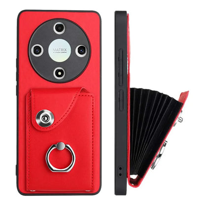 YB Leather Coating Series-7 for Honor X9b 5G / Magic6 Lite 5G Case Card Holder Protective Shell