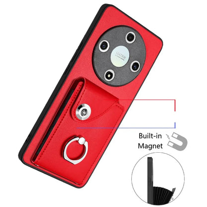 YB Leather Coating Series-7 for Honor X9b 5G / Magic6 Lite 5G Case Card Holder Protective Shell