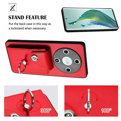 YB Leather Coating Series-7 for Honor X9b 5G / Magic6 Lite 5G Case Card Holder Protective Shell