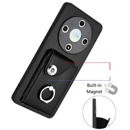 YB Leather Coating Series-7 for Honor X9b 5G / Magic6 Lite 5G Case Card Holder Protective Shell