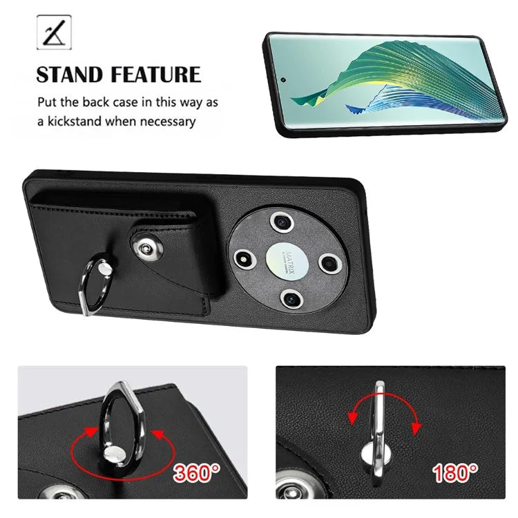 YB Leather Coating Series-7 for Honor X9b 5G / Magic6 Lite 5G Case Card Holder Protective Shell