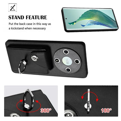 YB Leather Coating Series-7 for Honor X9b 5G / Magic6 Lite 5G Case Card Holder Protective Shell