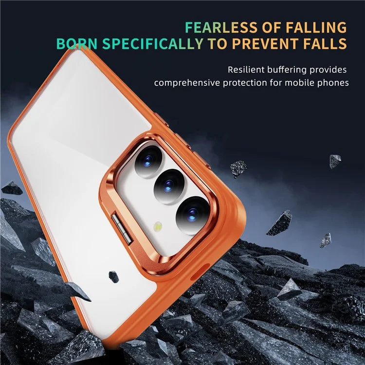 For Samsung Galaxy S24 Case TPU+Acrylic Kickstand Anti-Drop Phone Cover