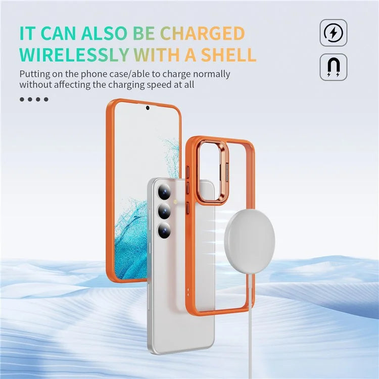 For Samsung Galaxy S24 Case TPU+Acrylic Kickstand Anti-Drop Phone Cover