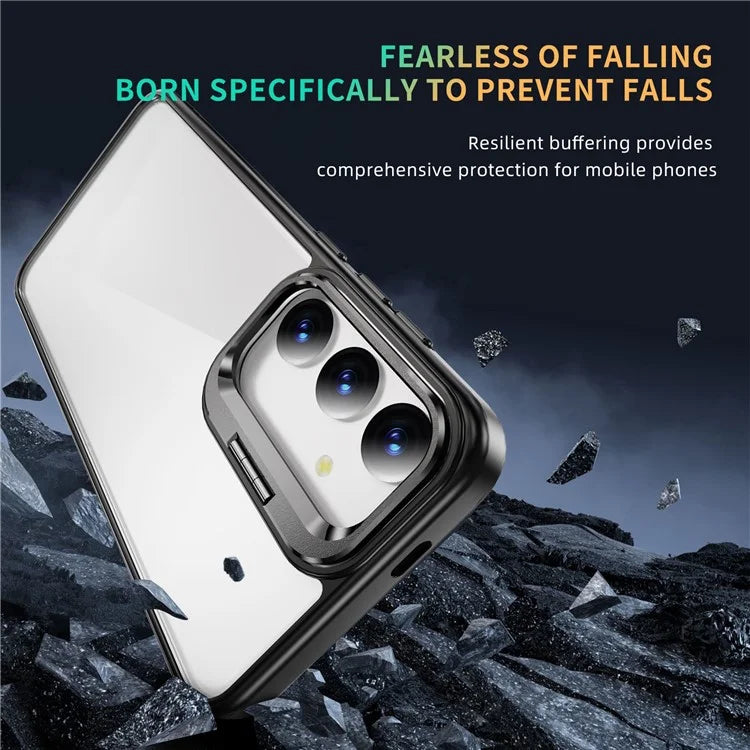For Samsung Galaxy S24 Case TPU+Acrylic Kickstand Anti-Drop Phone Cover