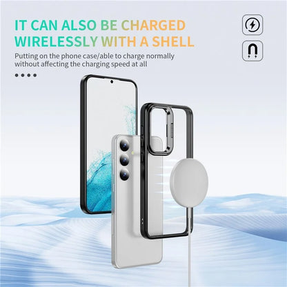 For Samsung Galaxy S24 Case TPU+Acrylic Kickstand Anti-Drop Phone Cover