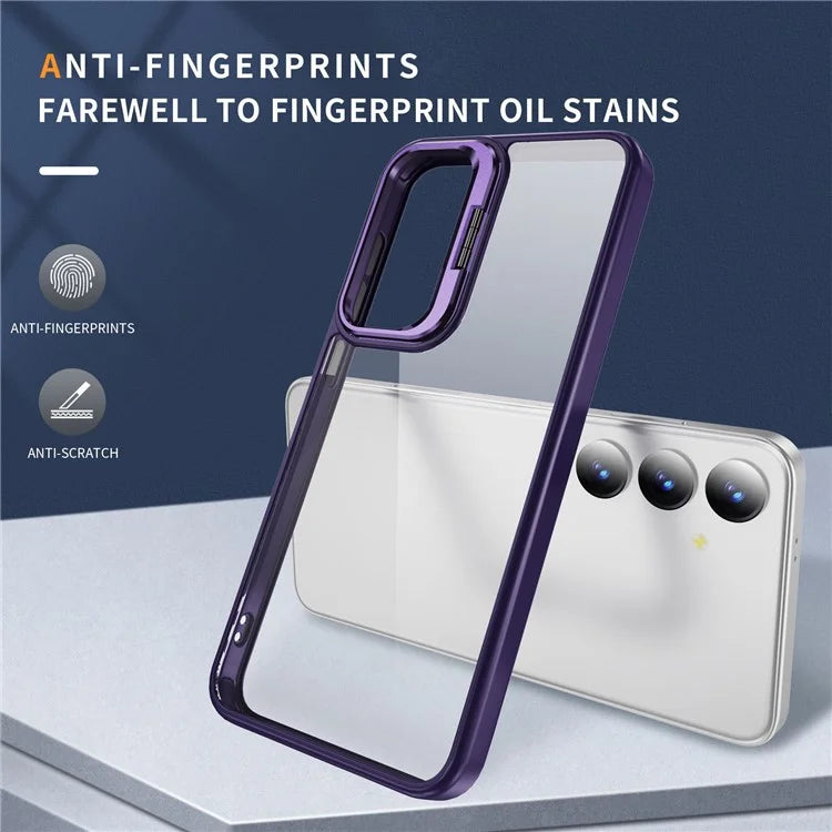 For Samsung Galaxy S24 Case TPU+Acrylic Kickstand Anti-Drop Phone Cover