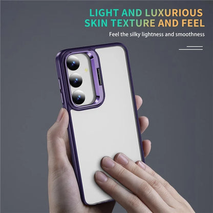 For Samsung Galaxy S24 Case TPU+Acrylic Kickstand Anti-Drop Phone Cover