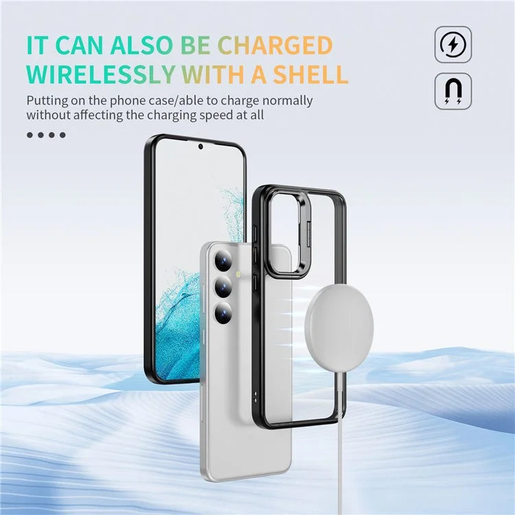 For Samsung Galaxy S24 Case TPU+Acrylic Kickstand Anti-Drop Phone Cover
