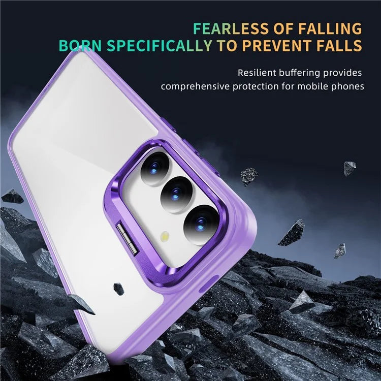 For Samsung Galaxy S24 Case TPU+Acrylic Kickstand Anti-Drop Phone Cover