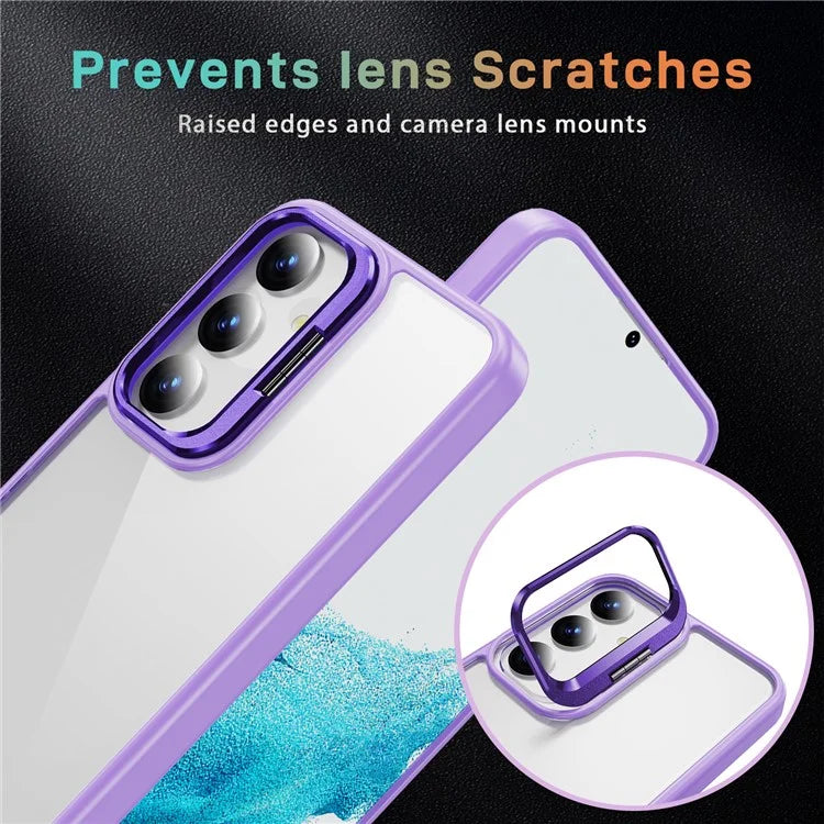 For Samsung Galaxy S24 Case TPU+Acrylic Kickstand Anti-Drop Phone Cover