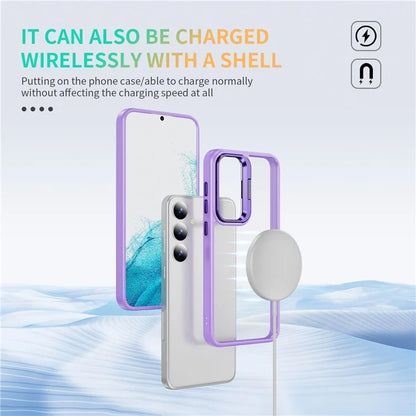 For Samsung Galaxy S24 Case TPU+Acrylic Kickstand Anti-Drop Phone Cover