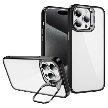 For iPhone 13 Pro Max Phone Case TPU+Acrylic Camera Kickstand Shockproof Cover