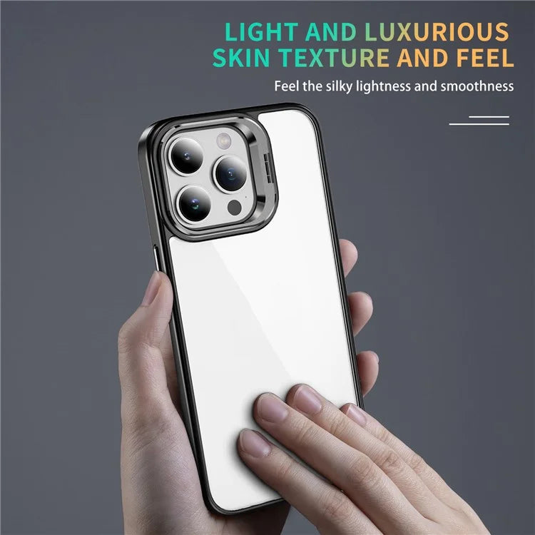 For iPhone 13 Pro Max Phone Case TPU+Acrylic Camera Kickstand Shockproof Cover