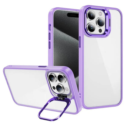 For iPhone 13 Pro Max Phone Case TPU+Acrylic Camera Kickstand Shockproof Cover