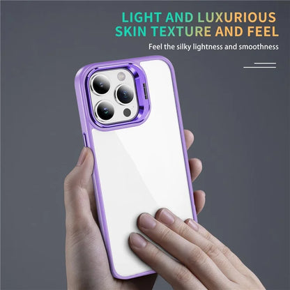 For iPhone 13 Pro Max Phone Case TPU+Acrylic Camera Kickstand Shockproof Cover