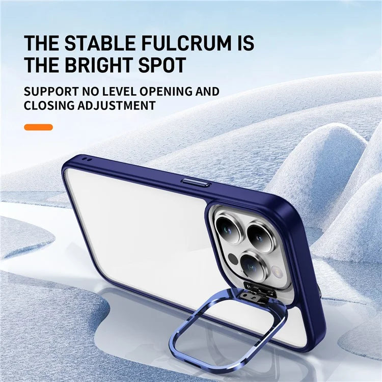 For iPhone 13 Pro Max Phone Case TPU+Acrylic Camera Kickstand Shockproof Cover