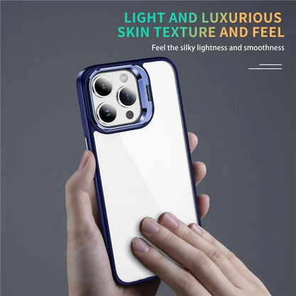 For iPhone 13 Pro Max Phone Case TPU+Acrylic Camera Kickstand Shockproof Cover