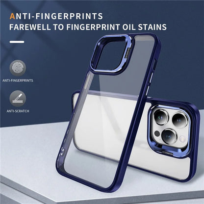 For iPhone 13 Pro Max Phone Case TPU+Acrylic Camera Kickstand Shockproof Cover