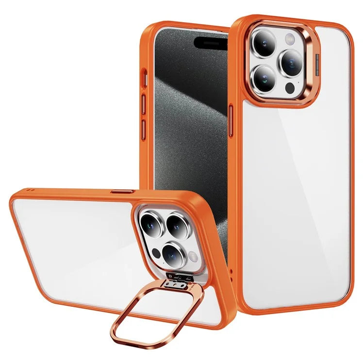For iPhone 13 Pro Max Phone Case TPU+Acrylic Camera Kickstand Shockproof Cover