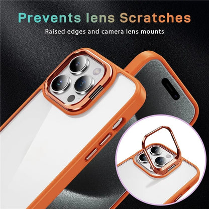 For iPhone 13 Pro Max Phone Case TPU+Acrylic Camera Kickstand Shockproof Cover