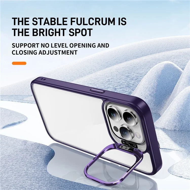 For iPhone 13 Pro Max Phone Case TPU+Acrylic Camera Kickstand Shockproof Cover