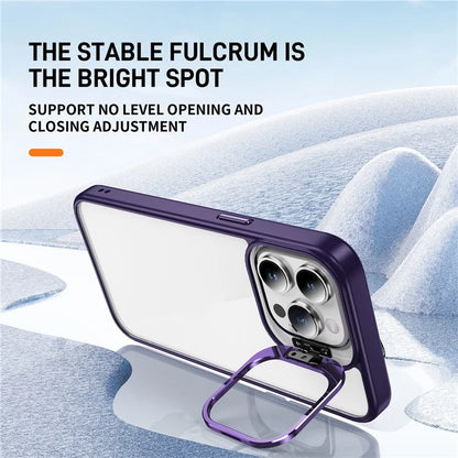 For iPhone 13 Pro Max Phone Case TPU+Acrylic Camera Kickstand Shockproof Cover