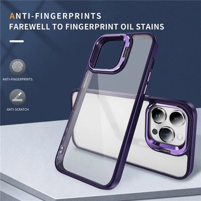 For iPhone 13 Pro Max Phone Case TPU+Acrylic Camera Kickstand Shockproof Cover