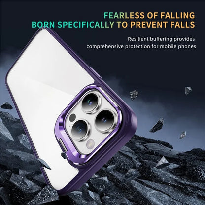 For iPhone 13 Pro Max Phone Case TPU+Acrylic Camera Kickstand Shockproof Cover