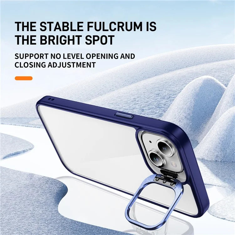For iPhone 13 / 14 Case TPU+Acrylic Shock-Absorption Phone Cover with Metal Frame