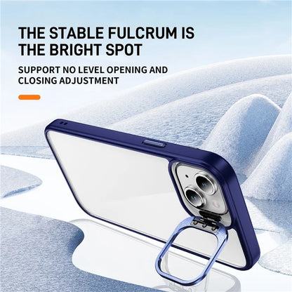 For iPhone 13 / 14 Case TPU+Acrylic Shock-Absorption Phone Cover with Metal Frame
