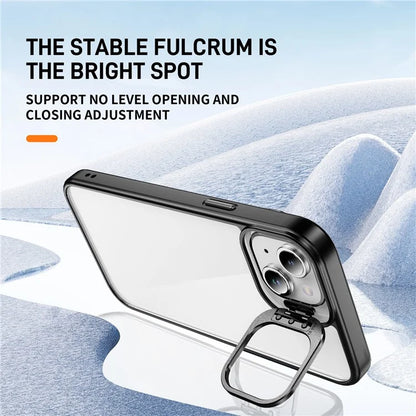 For iPhone 13 / 14 Case TPU+Acrylic Shock-Absorption Phone Cover with Metal Frame