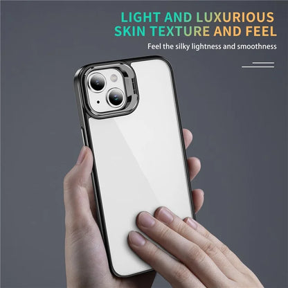 For iPhone 13 / 14 Case TPU+Acrylic Shock-Absorption Phone Cover with Metal Frame