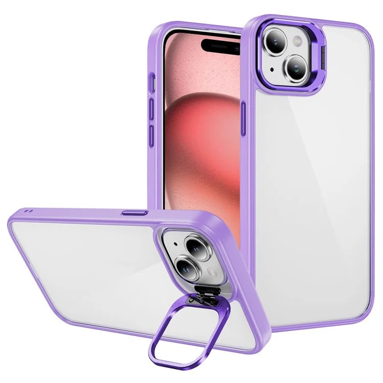 For iPhone 13 / 14 Case TPU+Acrylic Shock-Absorption Phone Cover with Metal Frame
