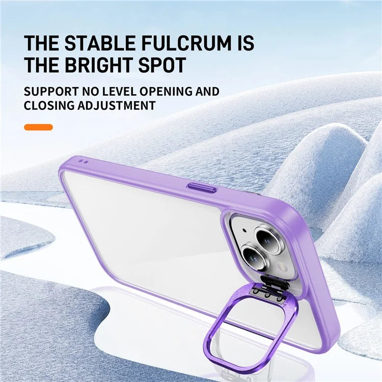 For iPhone 13 / 14 Case TPU+Acrylic Shock-Absorption Phone Cover with Metal Frame