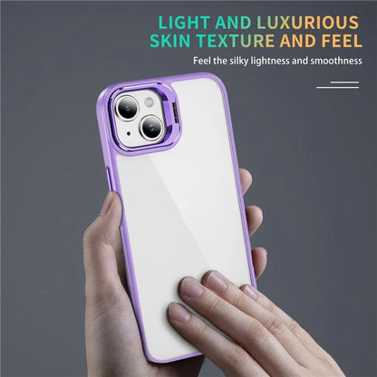 For iPhone 13 / 14 Case TPU+Acrylic Shock-Absorption Phone Cover with Metal Frame