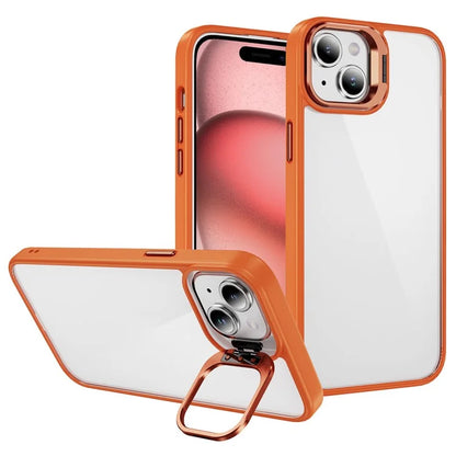 For iPhone 13 / 14 Case TPU+Acrylic Shock-Absorption Phone Cover with Metal Frame