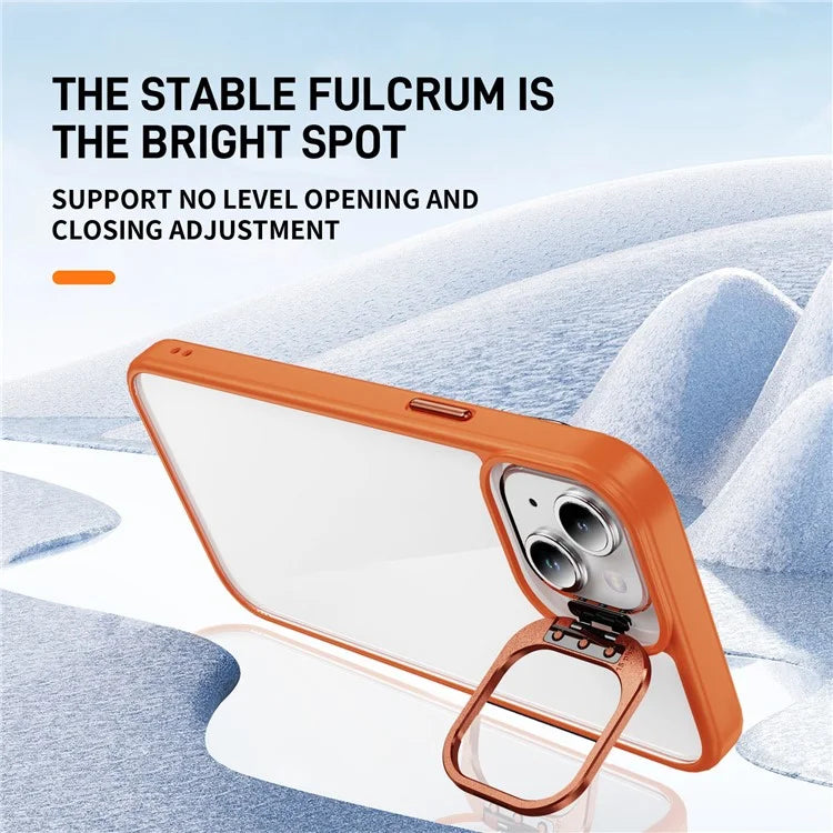 For iPhone 13 / 14 Case TPU+Acrylic Shock-Absorption Phone Cover with Metal Frame