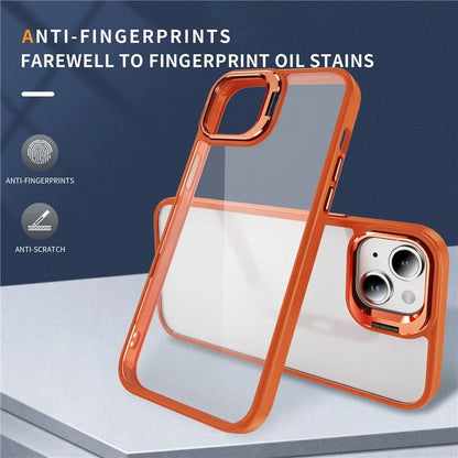 For iPhone 13 / 14 Case TPU+Acrylic Shock-Absorption Phone Cover with Metal Frame