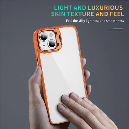 For iPhone 13 / 14 Case TPU+Acrylic Shock-Absorption Phone Cover with Metal Frame