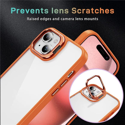 For iPhone 13 / 14 Case TPU+Acrylic Shock-Absorption Phone Cover with Metal Frame