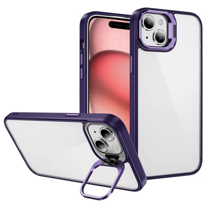 For iPhone 13 / 14 Case TPU+Acrylic Shock-Absorption Phone Cover with Metal Frame