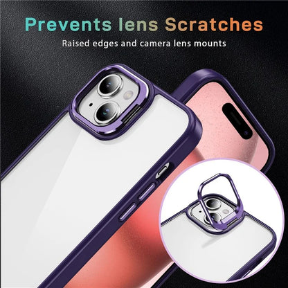 For iPhone 13 / 14 Case TPU+Acrylic Shock-Absorption Phone Cover with Metal Frame