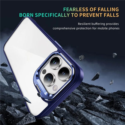 For iPhone 14 Pro Case Lens Frame Kickstand TPU+Acrylic Phone Cover