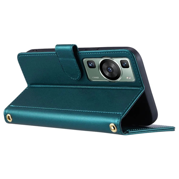 For Huawei P60 / P60 Pro Wallet Case Leather Phone Cover Rhombus Grid Pattern