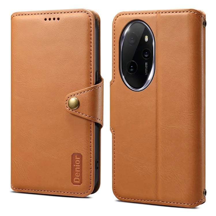 DENIOR For Honor 100 Pro 5G Case PU Leather Phone Wallet Cover with Stand