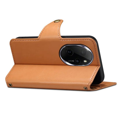 DENIOR For Honor 100 Pro 5G Case PU Leather Phone Wallet Cover with Stand